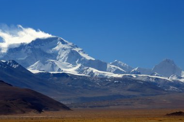 Mount Cho Oyu ve çevresindeki Himalaya zirveleri. Tibet. 1939