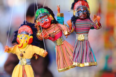 Traditional nepalese puppets-marionettes. Kathmandu-Nepal. 2023 clipart