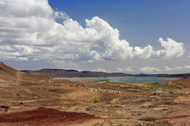 Cumulus clouds-Awash river and valley. Afar region-Ethiopia. 0126 clipart