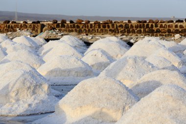 Tuzlu kazık-su buharlaşma gölet. Lake Afrera-Etiyopya. 0148