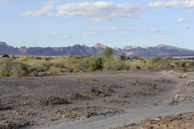 Dağlar-Se.section Danakil çöl ile manzara. Afar bölgesi-Etiyopya. 0131