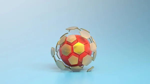Футбол Европейский Футбол Футбольный Мяч Переломанными Сегментами Шестиугольной Формы Иллюстрация — стоковое фото