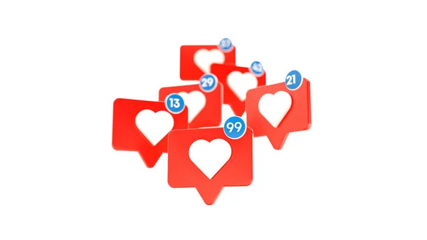 Counter Social Media Notification Icons Heart Illustration — Stock fotografie