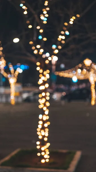 Julbelysning Stadens Gator God Jul — Stockfoto