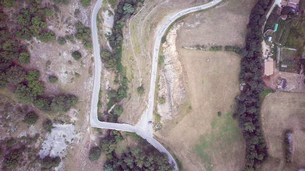 Vista Desde Dron Carretera Montaña Abruzos Italia — Foto de Stock
