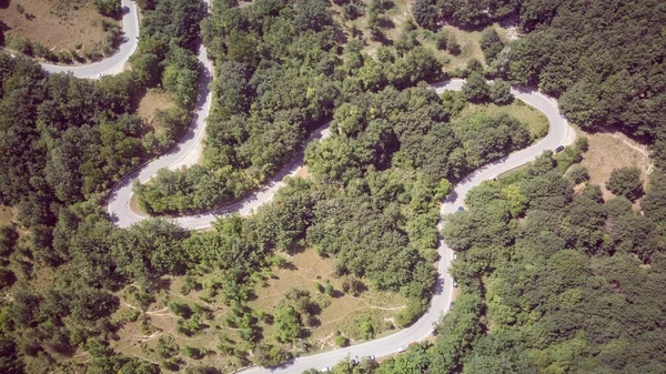 Widok Drona Drodze Gminie Villalago Prowincji Aquila Abruzja Włochy — Zdjęcie stockowe