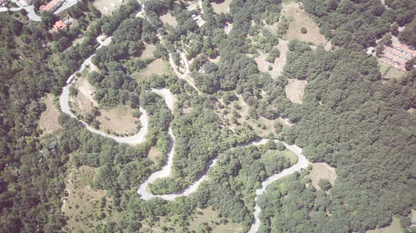 Vista Dal Drone Sulla Strada Nel Comune Villalago Provincia Aquila — Foto Stock