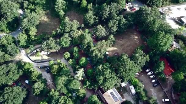 Vista aérea, câmara a levantar acima do território. Civitella Itália — Vídeo de Stock