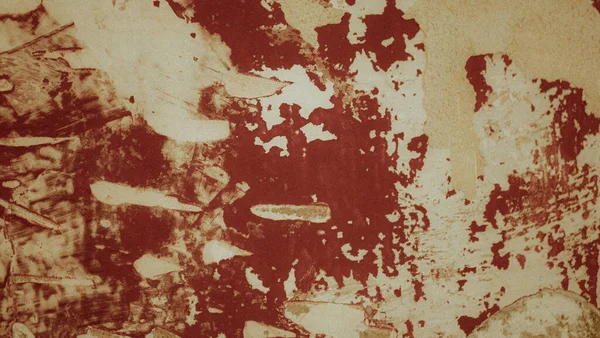 Eski yıpranmış duvar arkaplan dokusu. Kırmızı, kirli, alçıdan duvardan dökülen boya taneleri. — Stok fotoğraf