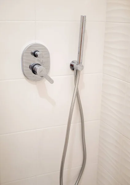 Chrome Large Square Shower Head Rain Funnel Bathroom Modern Design — Stock Photo, Image