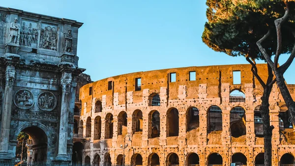 Coliseu Roma Itália Europa Principal Atração Viagem Roma Vista Panorâmica — Fotografia de Stock