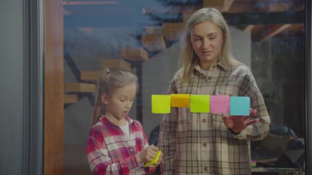 Cute daughter surprising mother with household task — Stock Video