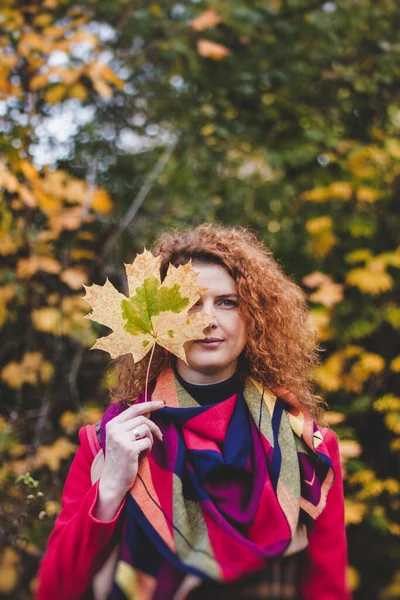 Pregnancy Maternity Happiness Stylish Young Pregnant Female Having Rest Autumn — Stock Photo, Image