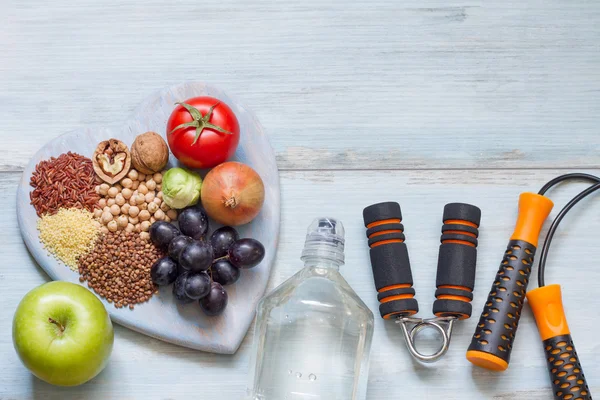 Healthy lifestyle concept with diet and fitness — Stock Photo, Image