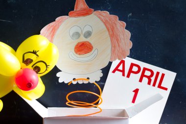 April fools day symbol concept with clown clipart