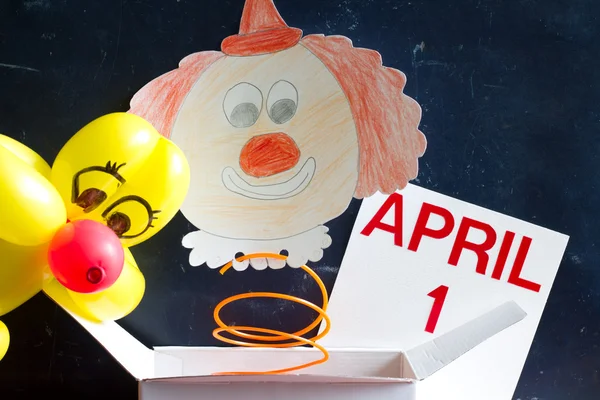 April fools day symbol concept with clown — Stock Photo, Image