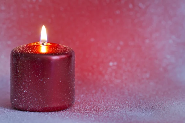 Christmas red candle closeup background concept — Stock Photo, Image