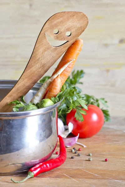 切断ボード抽象食品背景の木製の台所用品 — ストック写真