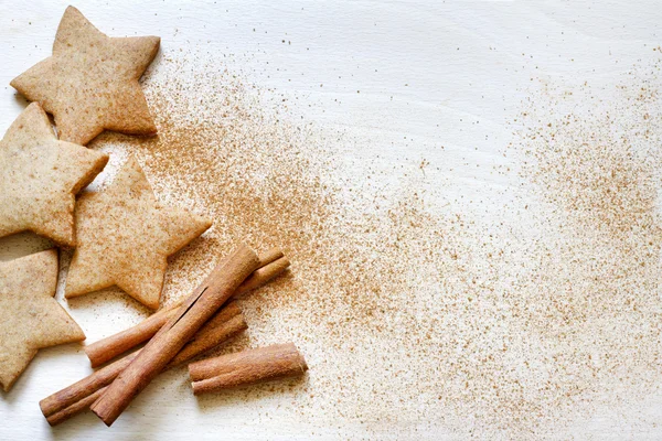 Jul bakning pepparkakor kakor mat bakgrund — Stockfoto