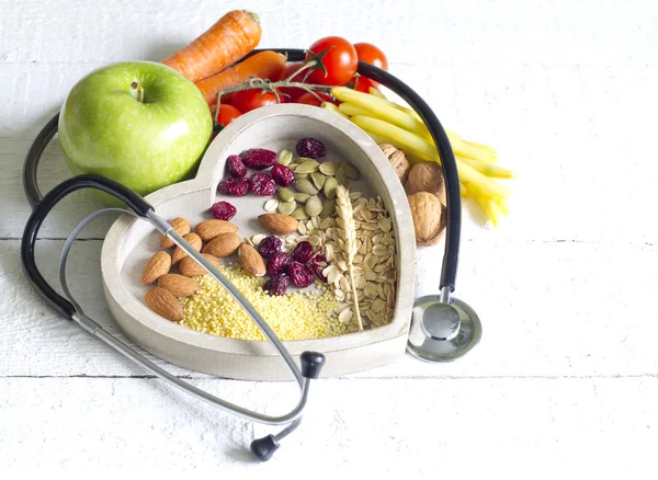 Healthy food in heart diet abstract concept — Stock Photo, Image