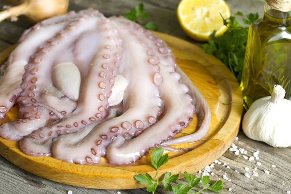 Octopus se preparando para comer na cozinha — Fotografia de Stock