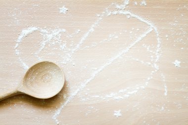 Tahta kaşık ile kesme tahtası kavramı soyut un