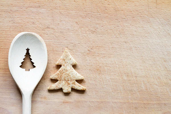 Weihnachtsbaum Zeichen abstrakte Lebensmittel Backen Hintergrund — Stockfoto