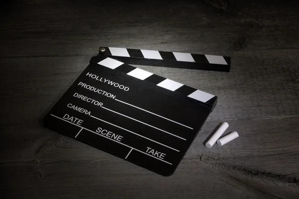 Film clapper tavole sulla cinematografia vintage segno astratto — Foto Stock