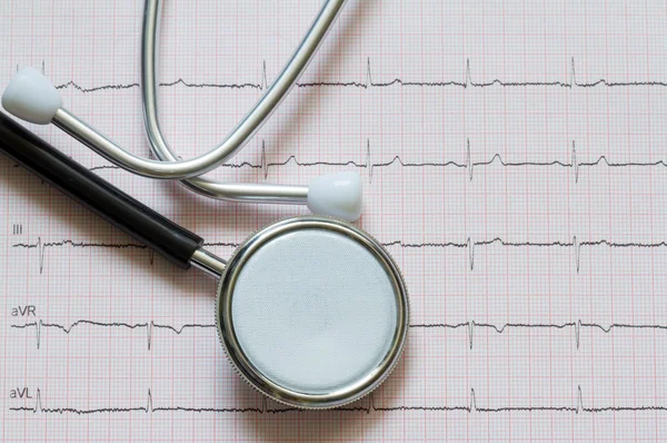 Hart-en vaatziekten abstracte teken symbool met cardiogram — Stockfoto