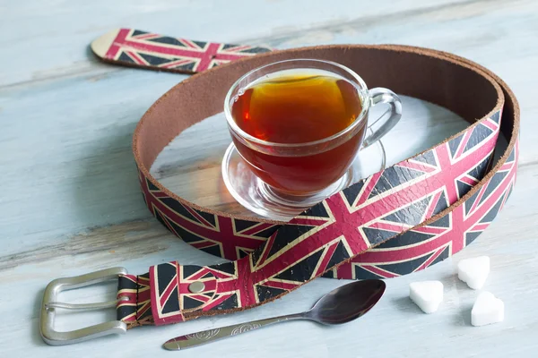 Inglese astratto concetto di dieta colazione con tazza di tè — Foto Stock