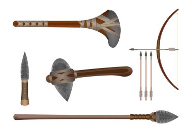 Gerçekçi 3D Set Stone soğuk silahlarla savaşıyor