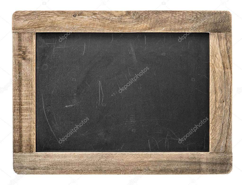 Chalkboard with wooden frame.