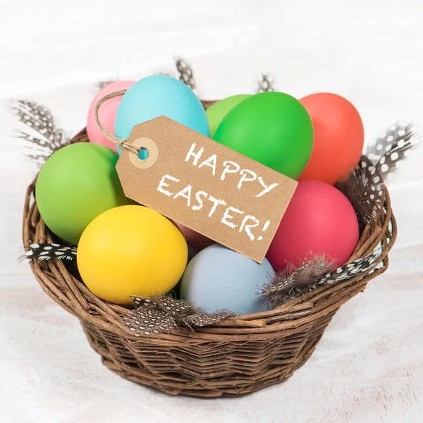 Barevné velikonoční vajíčka. Veselé velikonoce — Stock fotografie