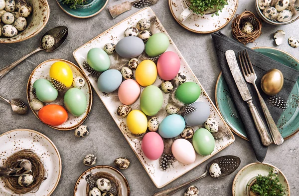 Easter table place setting — Stock Photo, Image