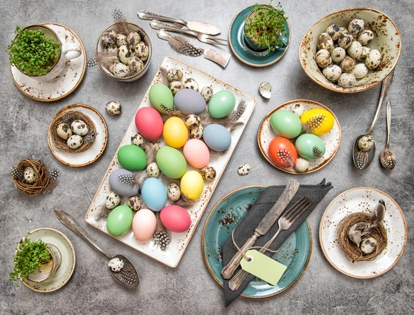 Easter table place setting — Stock Photo, Image