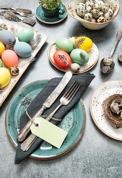 Easter dinner table decoration — Stock Photo, Image