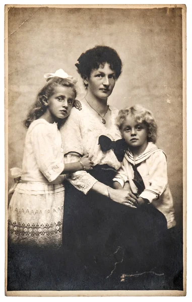 Family portrait mother with children — Stock Photo, Image