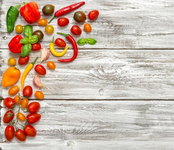 Pomodoro di verdure fresche, paprica, aglio. Contesto alimentare — Foto Stock