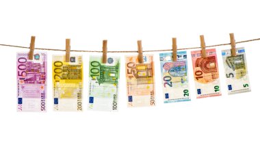Euro banknot ip üzerinde