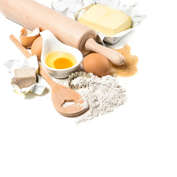 Voedsel achtergrond. Ingrediënten koekjes bakken — Stockfoto