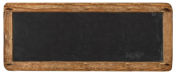 Blank Horizontal Rustic Chalkboard Mockup Sign Isolated White Background — Stock Photo, Image
