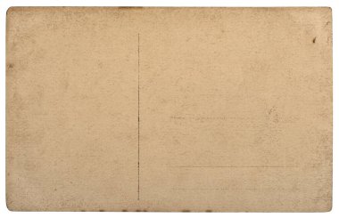 Beyaz arkaplanda izole edilmiş kullanılmış kağıt. Eski kart şablonu