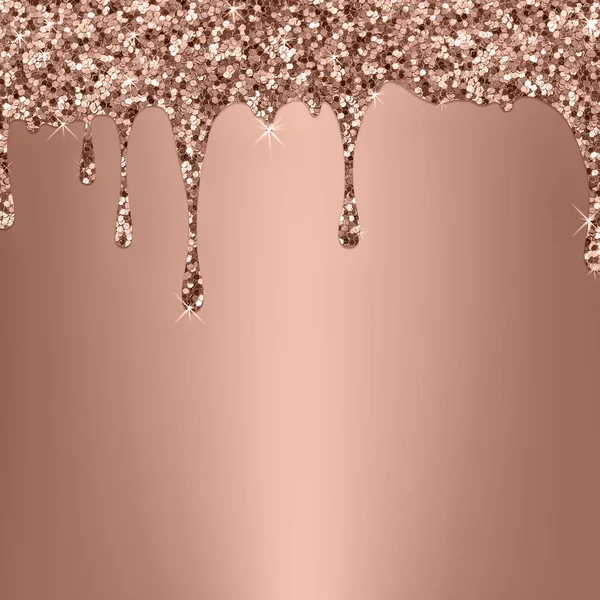 Fundo Ouro Rosa Brilhante Dripando Textura Glitter Papel Digital — Fotografia de Stock