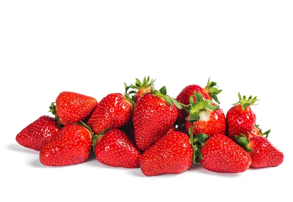 Fresas Aisladas Sobre Fondo Blanco Alimentos Ecológicos — Foto de Stock