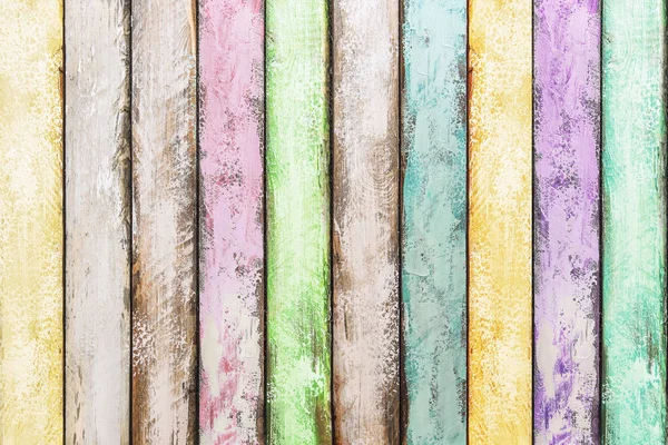 Painted Wood Background Colorful Wooden Tiles Blue Green Yellow Pink — Foto Stock