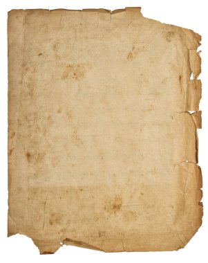 Yırtık kenarlı eski bir kağıt. Eski iğrenç kitap sayfası dokusu
