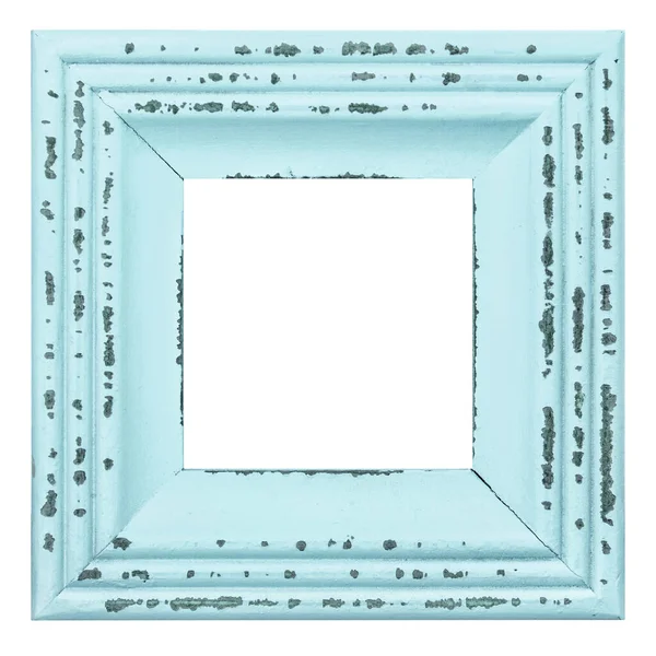 Blauer Bilderrahmen Isoliert Auf Weißem Hintergrund Digitales Scrapbooking Objekt — Stockfoto