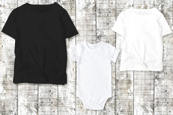 Shirt Simples Ridicularizar Edição Família Modelo Camisa Branco Moda Plana — Fotografia de Stock