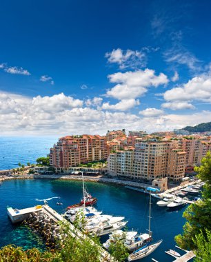 Fontvieille, monaco bölge. panoramik Marina