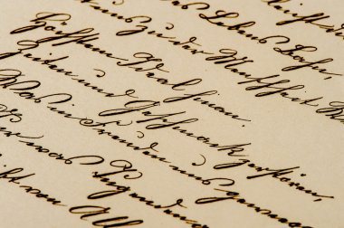 antika el yazısıyla mektup. yaşlı kağıt arka plan